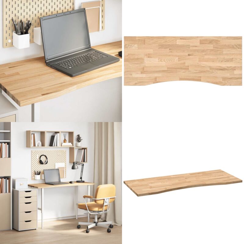 Vidaxl - Dessus de bureau non traité bois massif de chêne rectangulaire