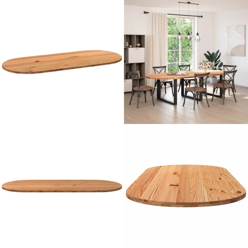 Dessus de table 280x120x4 cm bois de chêne massif ovale - Vidaxl