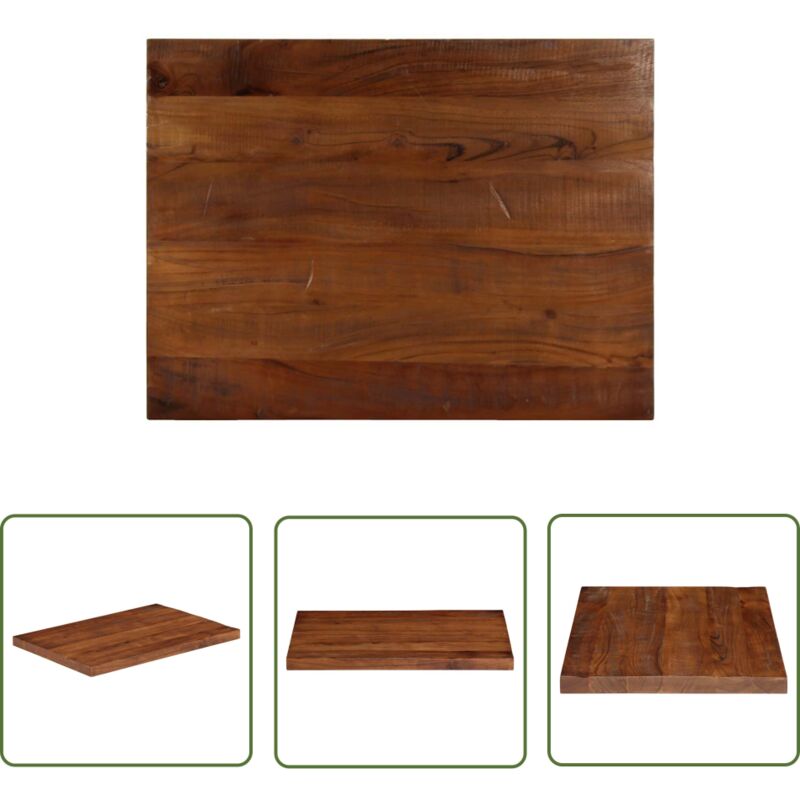 The Living Store - vidaXL Dessus de table 80x70x3,8 cm rectangulaire bois massif récupéré