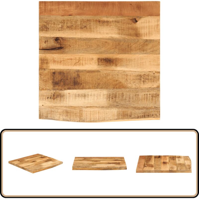 Dessus de table 80x80x3,8 cm bord vif bois massif manguier brut - Vidaxl