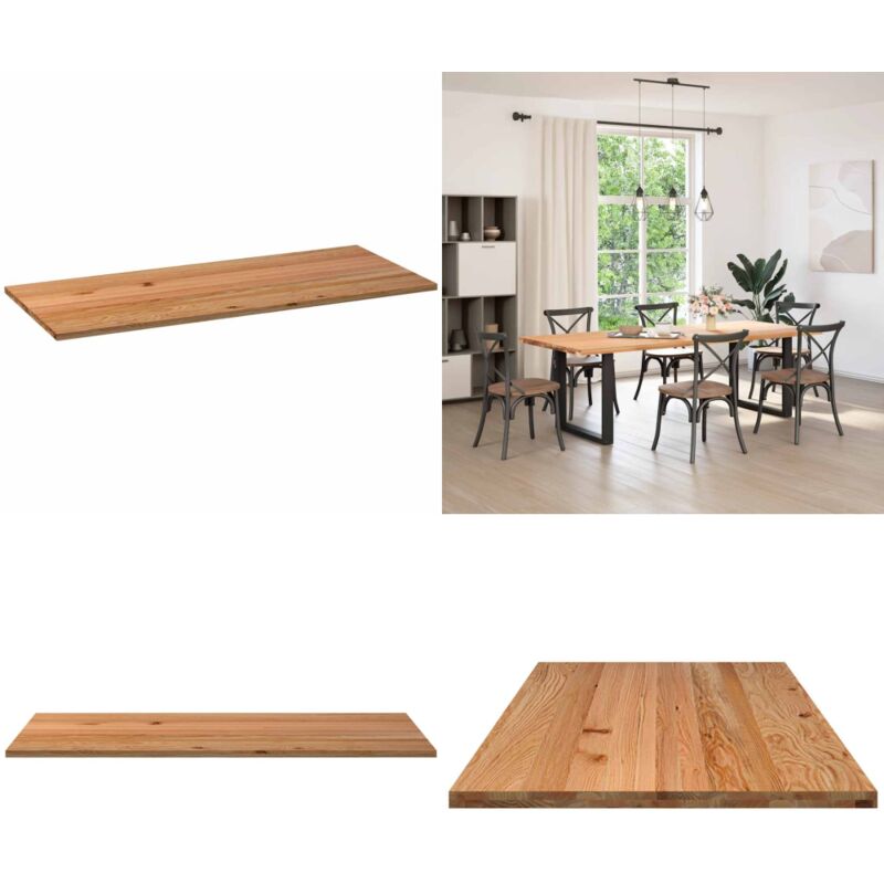 Dessus de table marron clair bois chêne massif rectangulaire - Vidaxl