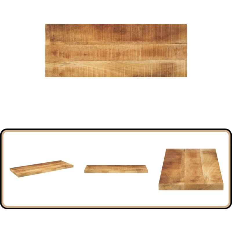 Dessus de table rectangulaire bois massif de manguier brut - Vidaxl
