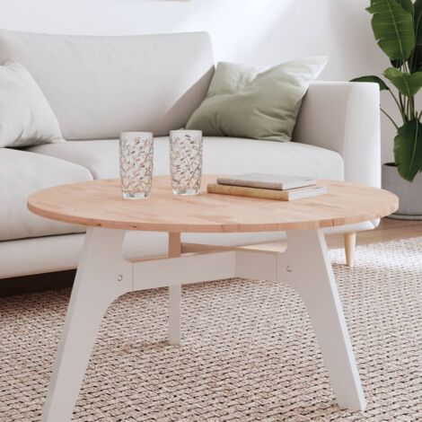 Vidaxl – Dessus de table rond 80 cm en bois de hêtre massif – Épaisseur 1,5 cm – Surface lisse facile à nettoyer – Pour table basse