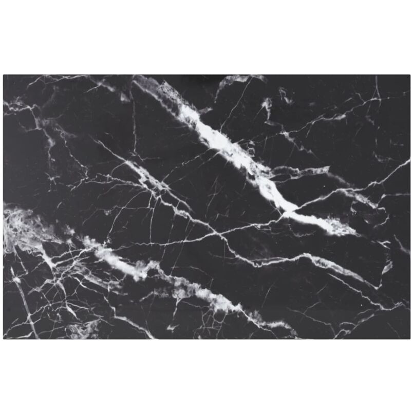 Dessus de table noir 100x62 cm 8 mm verre trempé design marbre - Vidaxl