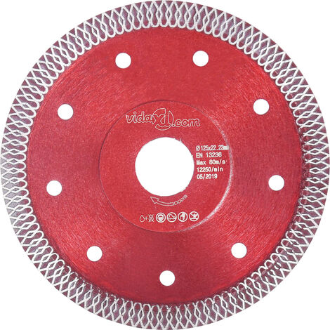 vidaXL Diamond Cutting Disc with Holes Steel Grinder Disc Saw Blade Stone Hard Brick Concrete Tile Cutter Hand Workmanship Multi Sizes