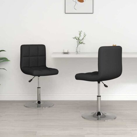 vidaXL Dining Chairs 2 pcs Black Faux Leather