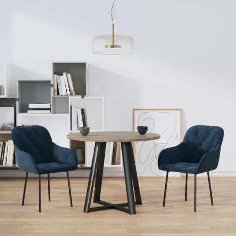 vidaXL Dining Chairs 2 pcs Blue Velvet