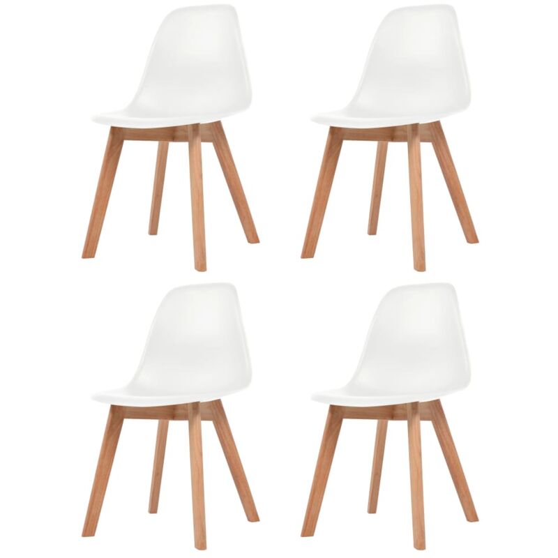 Vidaxl - Dining Chairs 4 pcs White Plastic