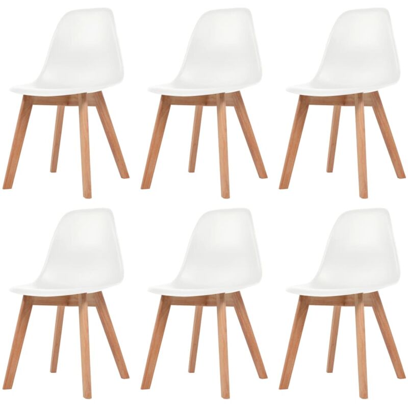 Vidaxl - Dining Chairs 6 pcs White Plastic