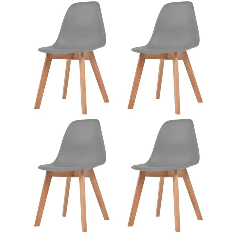 Vidaxl - Dining Chairs 4 pcs Grey Plastic