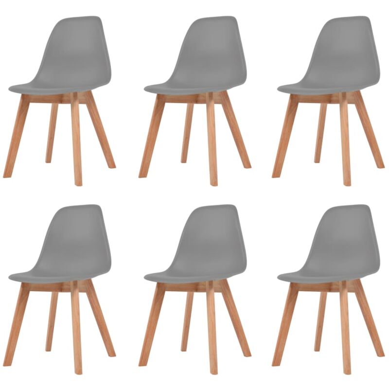 Vidaxl - Dining Chairs 6 pcs Grey Plastic