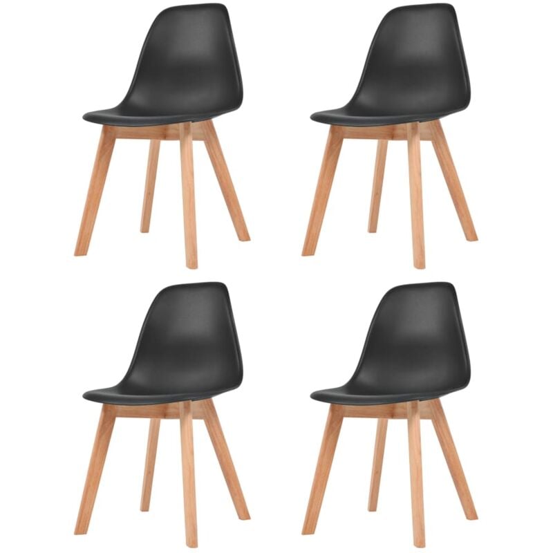 Vidaxl - Dining Chairs 4 pcs Black Plastic