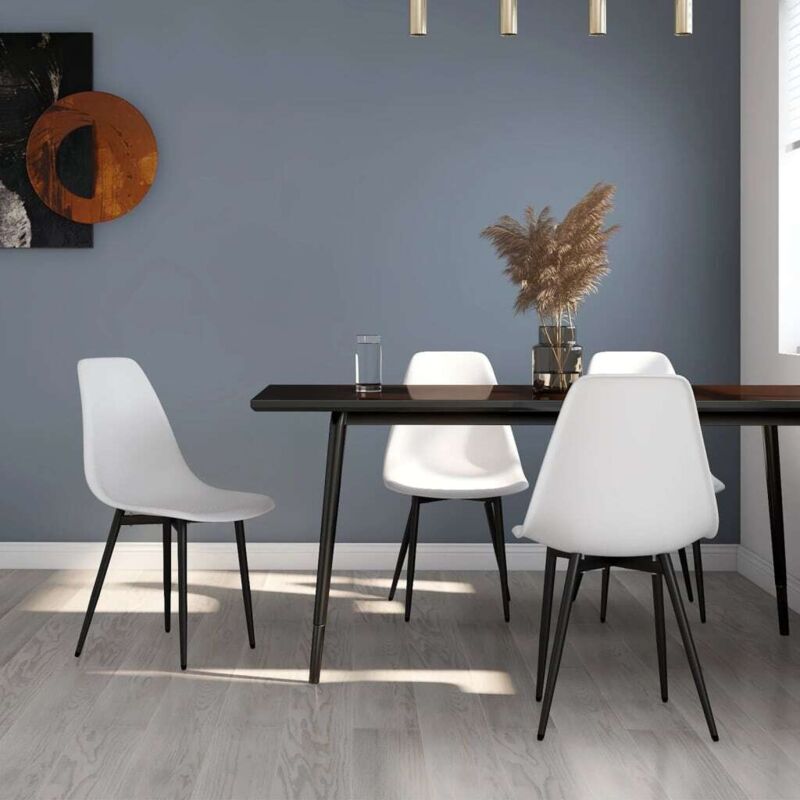 Dining Chairs 4 pcs White PP vidaXL - White
