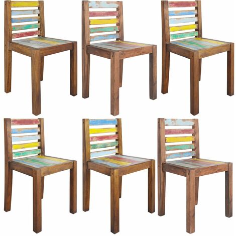 vidaXL Dining Chairs 6 pcs Solid Reclaimed Wood