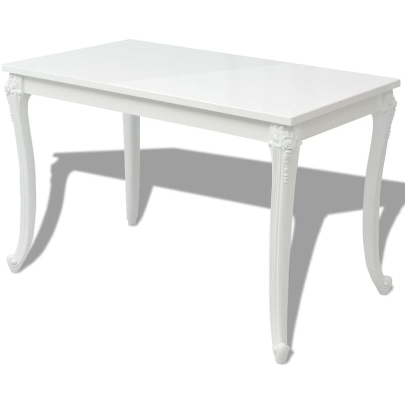 Dining Table 116x66x76 cm High Gloss White Vidaxl