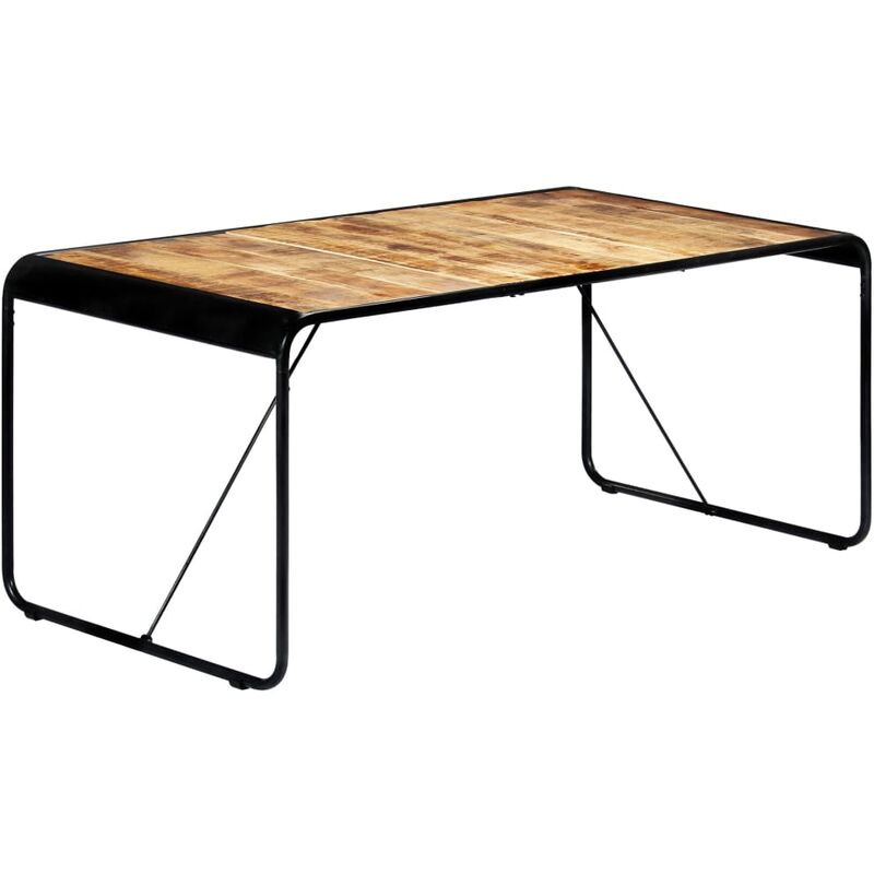 Dining Table 180x90x76 cm Solid Rough Mango Wood Vidaxl Brown