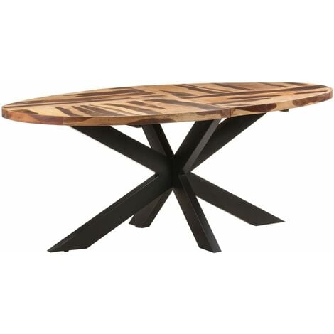 vidaXL Dining Table 160x90x75 cm Rough Mango Wood - Brown