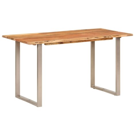 vidaXL Dining Table Solid Acacia Wood 160x80x76 cm - Brown
