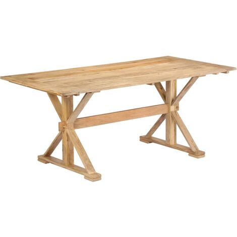 main image of "vidaXL Solid Mango Wood Dining Table with X-frame Leg Wooden Home Dinner Room Office Kitchen Furniture Trestle Stand Desk Multi Sizes"