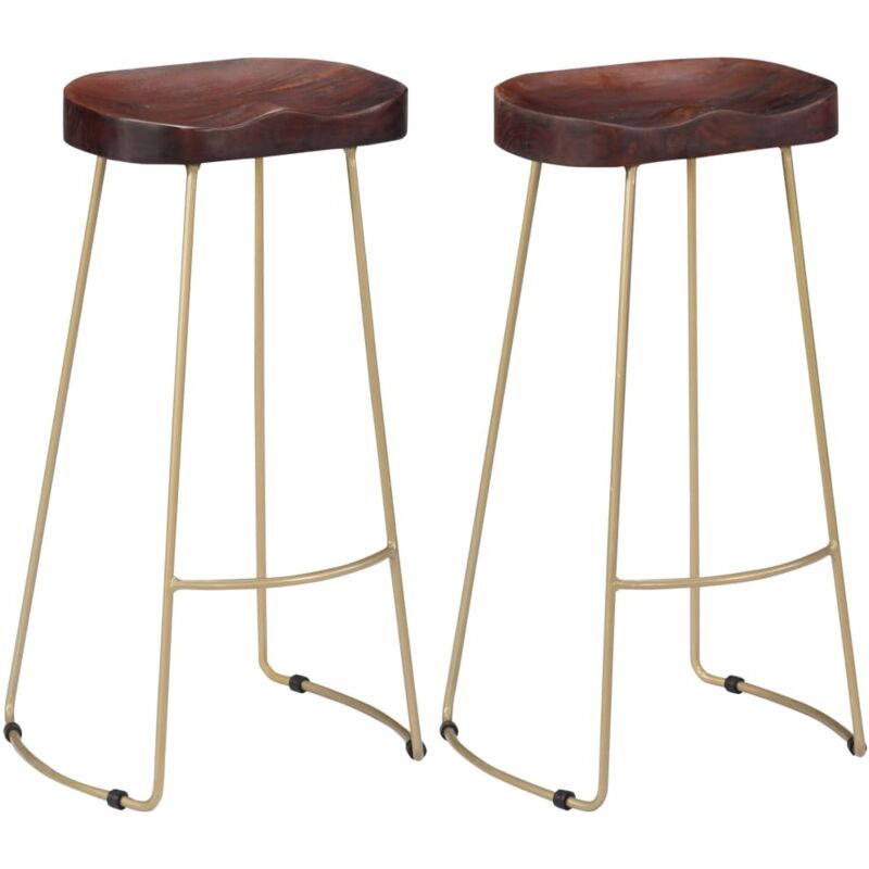 Gavin Bar Stools 2 Pcs Solid Mango Wood Vidaxl