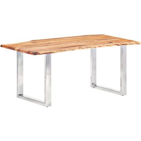 vidaXL Live Edge Table Solid Acacia Wood 180 cm 6 cm - Brown