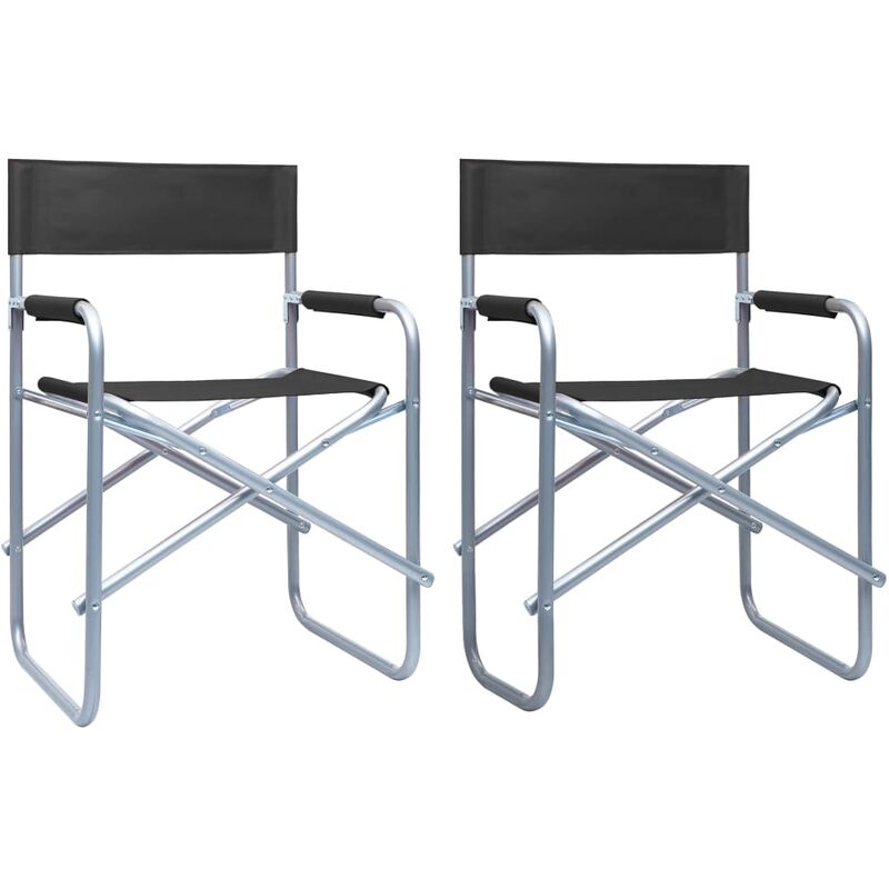 Vidaxl - Director's Chairs 2 pcs Steel Black