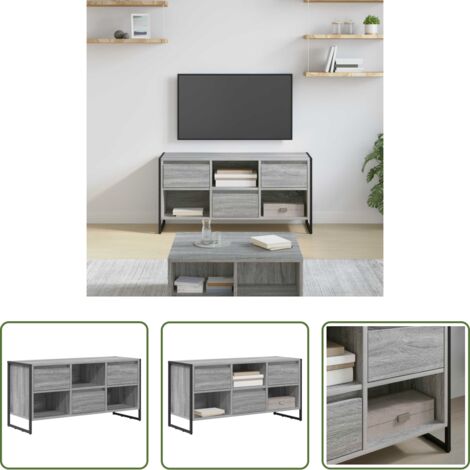 vidaXL Diseño industrial -  Gabinete de TV con cajón Gris Sonoma 100 x 36 x 49,5 cm