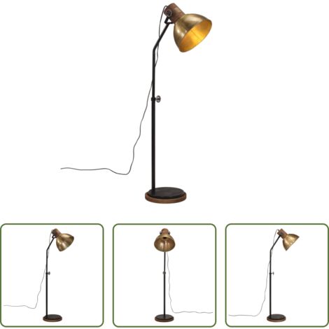 vidaXL Diseño industrial -  Lámpara de escritorio latón vintage 25 W E27 30x30x100-150 cm