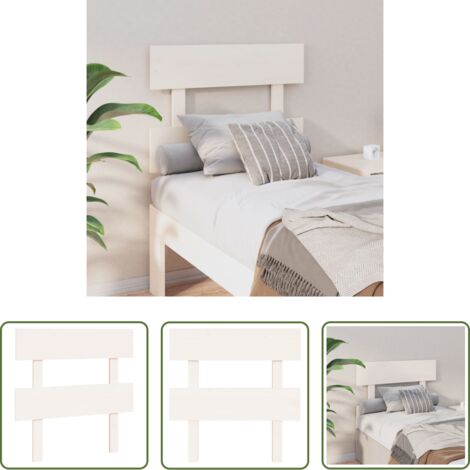 vidaXL Diseño moderno -  Cabecero de cama madera maciza de pino blanco 93,5x3x81 cm