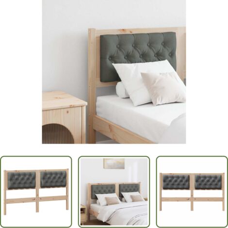vidaXL Diseño moderno -  Cabecero Otro Negro y gris oscuro 150 cm Madera maciza de pino