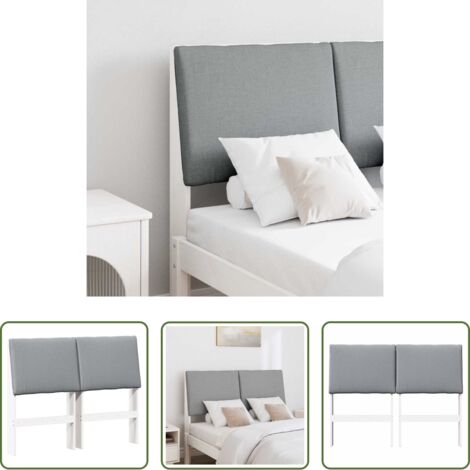 vidaXL Diseño moderno -  Cabecero tapizado Gris Claro 135 cm Madera de pino macizo