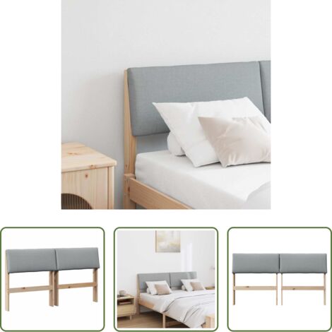 vidaXL Diseño moderno -  Cabecero tapizado Gris Claro 135 cm Madera de pino macizo