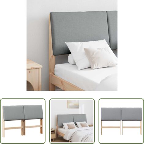 vidaXL Diseño moderno -  Cabecero tapizado Gris Claro 160 cm Madera de pino macizo