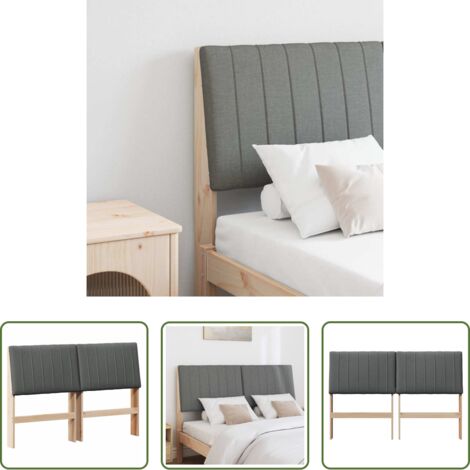 vidaXL Diseño moderno -  Cabecero tapizado Gris oscuro 140 cm Madera de pino macizo