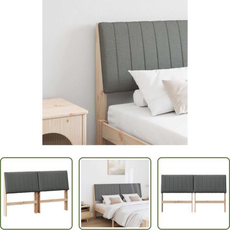 vidaXL Diseño moderno -  Cabecero tapizado Gris oscuro 160 cm Madera de pino macizo
