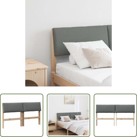 vidaXL Diseño moderno -  Cabecero tapizado Gris oscuro 160 cm Madera de pino macizo