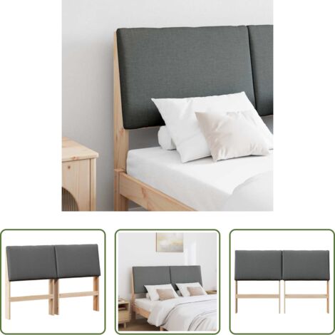 vidaXL Diseño moderno -  Cabecero tapizado Gris oscuro 160 cm Madera de pino macizo