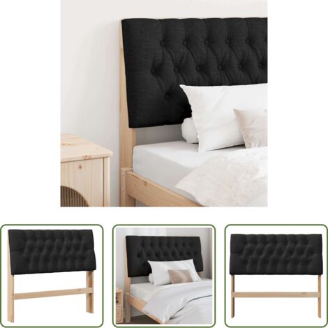 vidaXL Diseño moderno -  Cabecero tapizado Negro 100 cm Madera de pino macizo