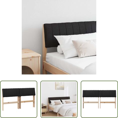 vidaXL Diseño moderno -  Cabecero tapizado Negro 140 cm Madera de pino macizo