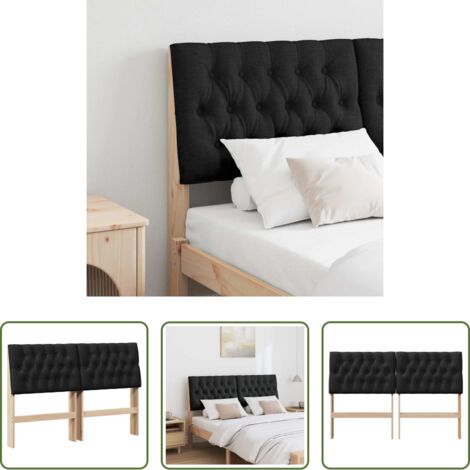 vidaXL Diseño moderno -  Cabecero tapizado Negro 140 cm Madera de pino macizo
