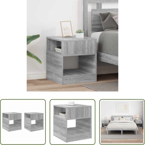 vidaXL Diseño moderno -  Mesa Auxiliar 2 pcs Gris Sonoma 40,5 x 40 x 45 cm