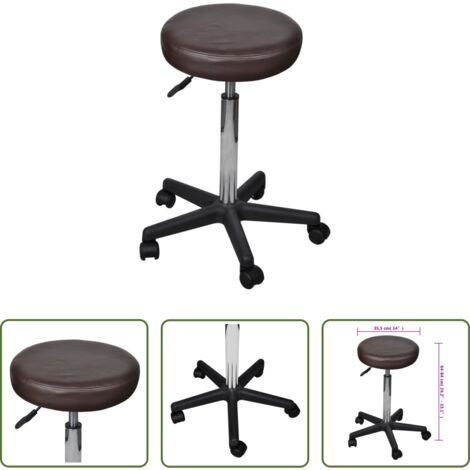 vidaXL Diseño moderno -  Taburete de oficina marrón