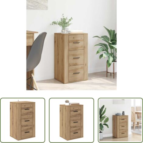 vidaXL Diseño moderno -  Vitrina Roble artesanal 40 x 33 x 70 cm Madera contrachapada