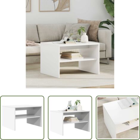vidaXL Diseño rectangular -  Mesa de Café 60 x 50 x 40 cm Madera de ingeniería