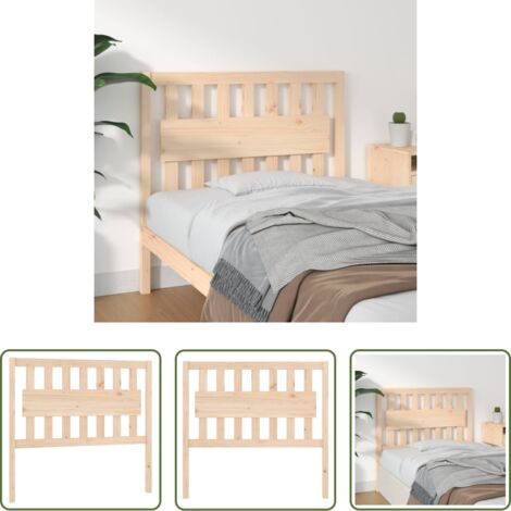 vidaXL Diseño rústico -  Cabecero de cama madera maciza de pino 105,5x4x100 cm