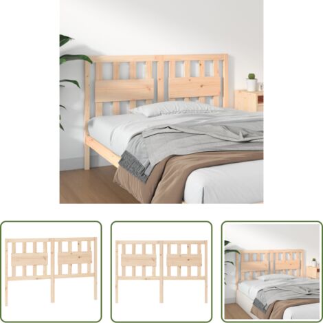 vidaXL Diseño rústico -  Cabecero de cama madera maciza de pino 140,5x4x100 cm