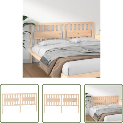 vidaXL Diseño rústico -  Cabecero de cama madera maciza de pino 185,5x4x100 cm