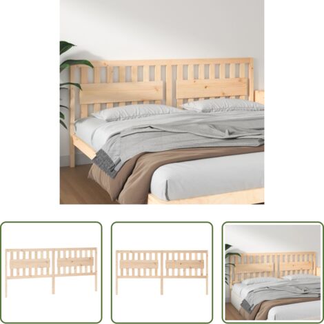 vidaXL Diseño rústico -  Cabecero de cama madera maciza de pino 205,5x4x100 cm