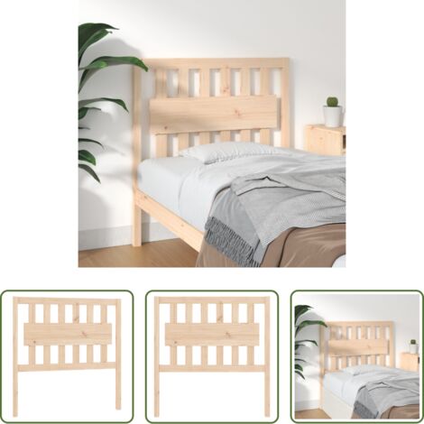 vidaXL Diseño rústico -  Cabecero de cama madera maciza de pino 95,5x4x100 cm