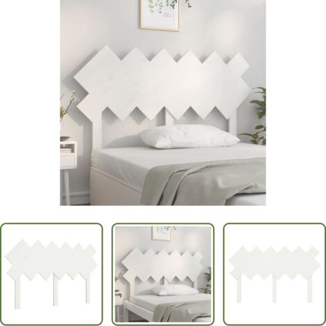 vidaXL Diseño rústico -  Cabecero de cama madera maciza de pino blanco 132x3x81 cm
